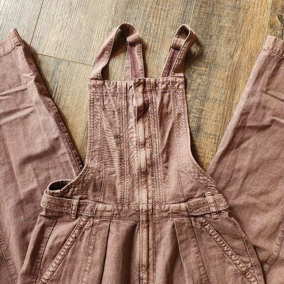 Free People Think About Me Overalls Size Small in Washed Mauve - Picture 4 of 9